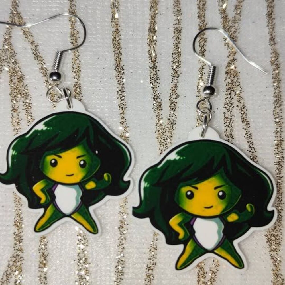 Marvel She Hulk Fan Art Earrings